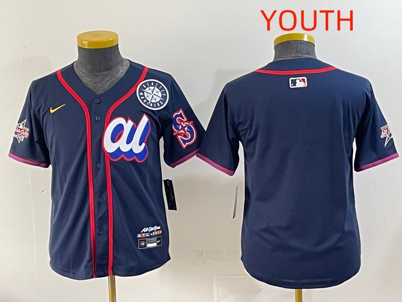 Youth 2025 Seattle Mariners Blank Drak Blue All star Blank Blue Nike MLB Jersey style 6